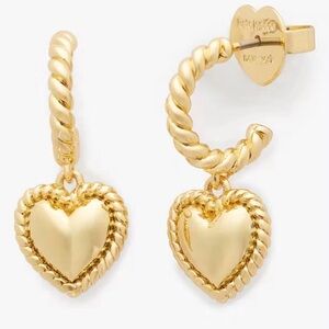 NWT, KATE SPADE GOLDEN HOUR HEART EARRINGS
